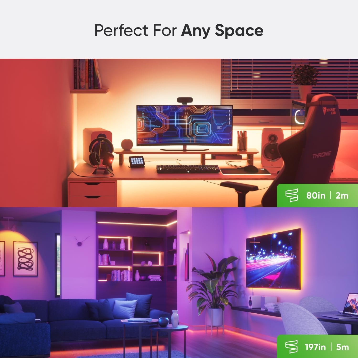 Nanoleaf Essentials شريط إضاءة توسعة - 1600 لومن - 30 وات - 120V/240V - طول 1 متر