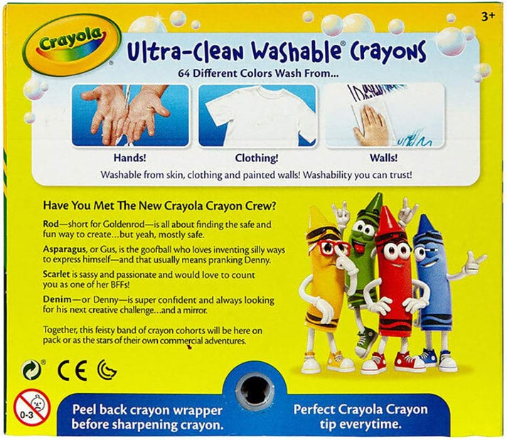 Crayola 64-Piece Regular Size Ultra-Clean Washable Crayon Set