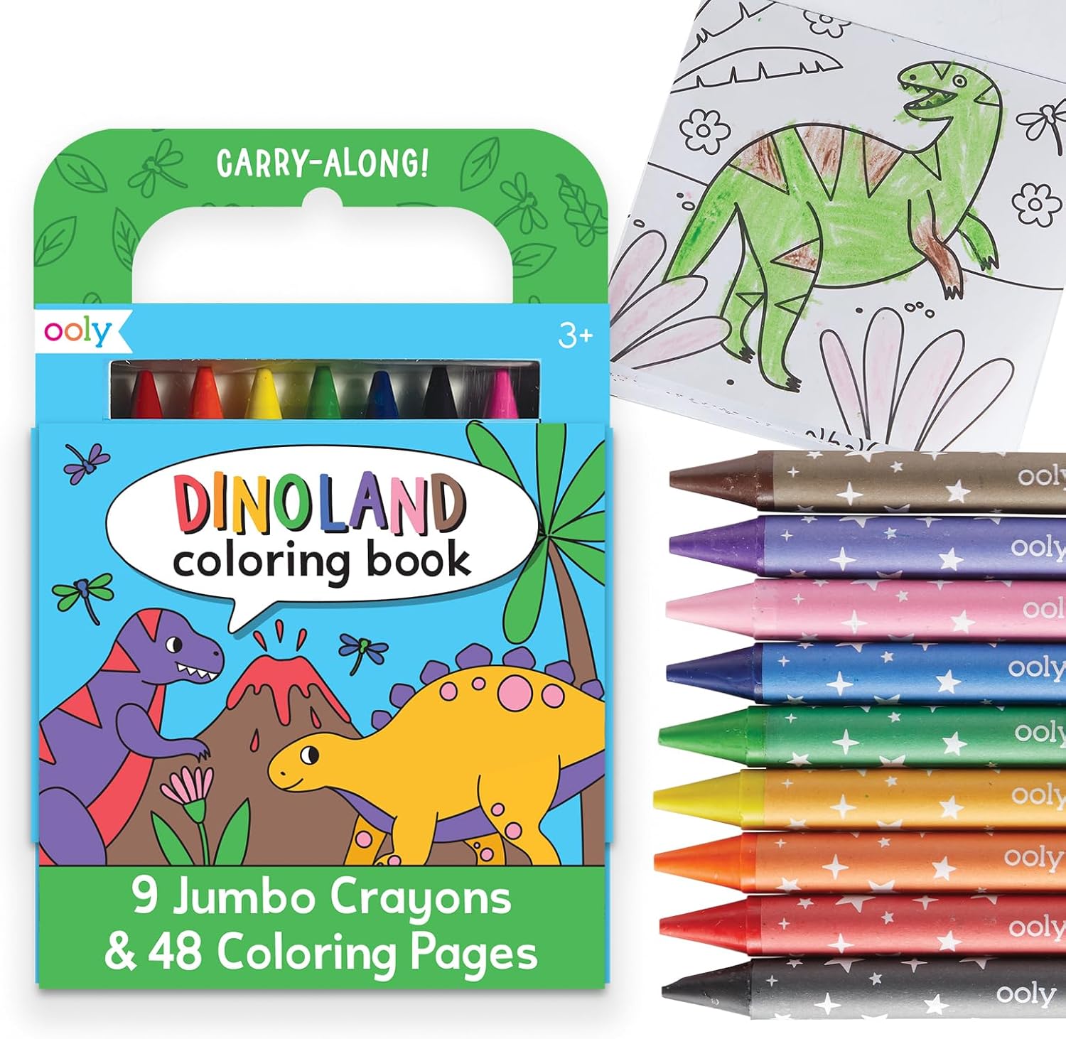 Ooly Carry Along Crayon & Coloring Book Kit Dinoland