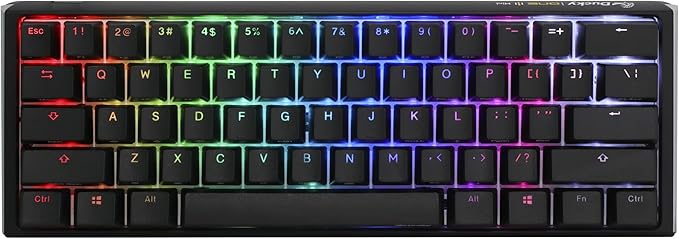 Ducky One 3 Classic Black/White Mini 60% Cherry Blue Key Arabic