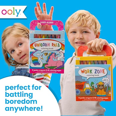 Ooly Carry Along Crayon & Coloring Book Kit Unicorn Pals Set