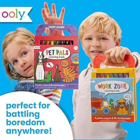 Ooly Carry Along Crayon & Coloring Book Kit Pet Pals