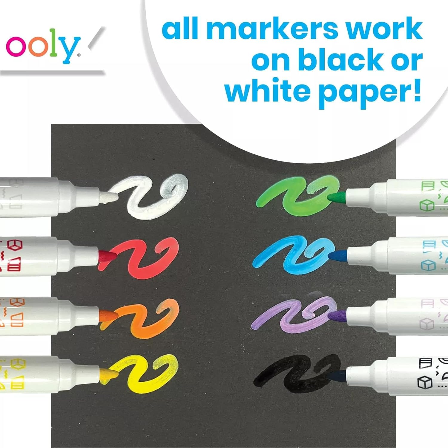Ooly Vivid Pop Water Based Paint Markers: Classic Set Of 8