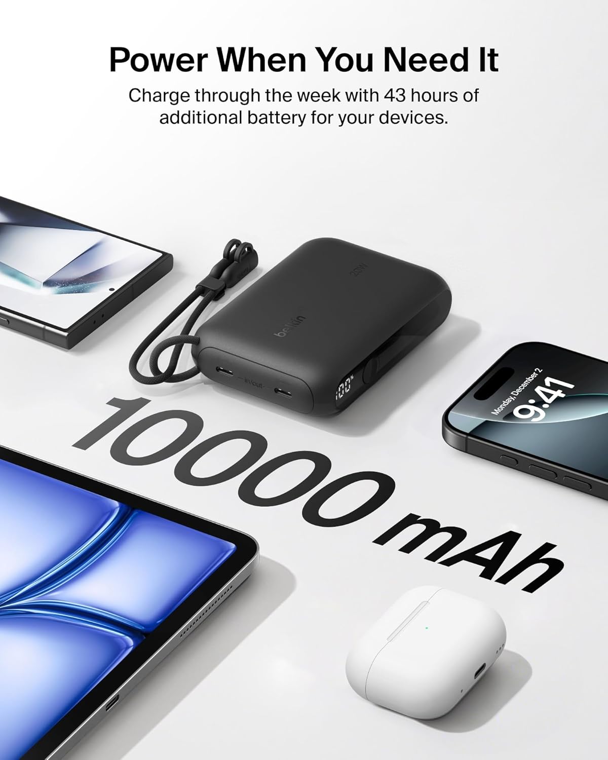 Belkin - Powerbank - 10K - 20W - W/ Display - Black