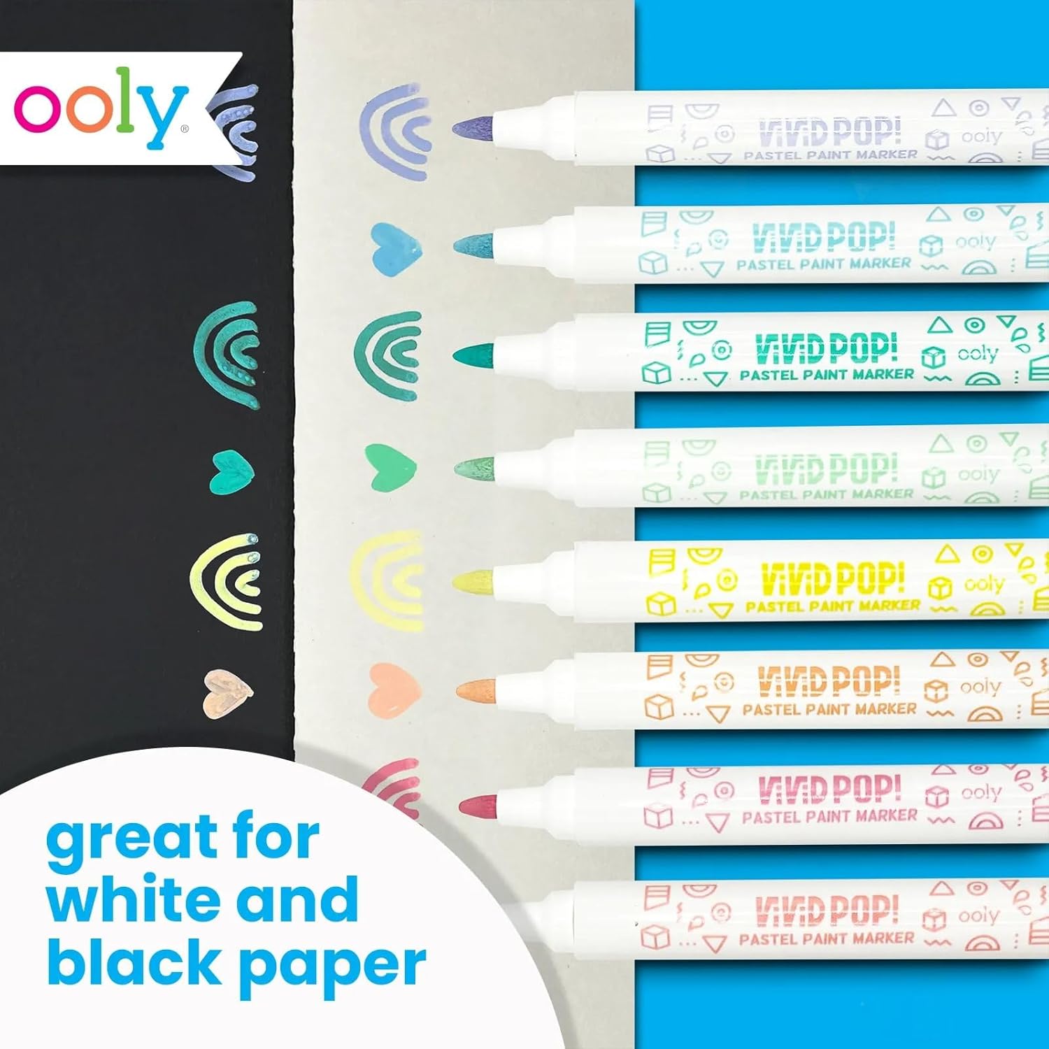 Ooly Vivid Pop Water Based Paint Markers: Pastel Set Of 8