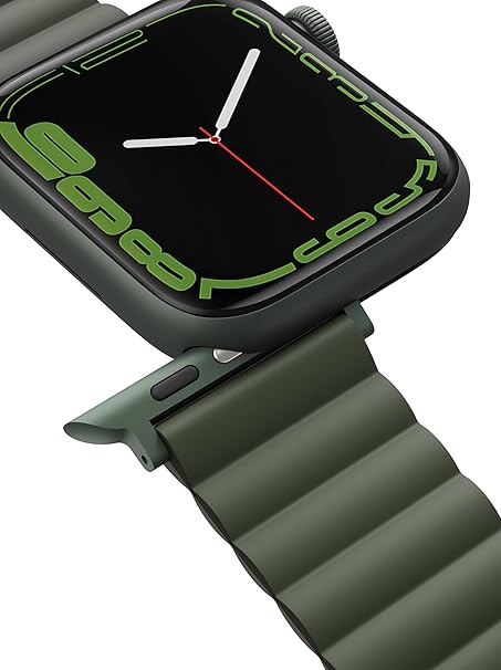 UNIQ REVIX REVERSIBLE MAGNETIC APPLE WATCH STRAP 45/44/42MM - PINE GREEN/TAUPE