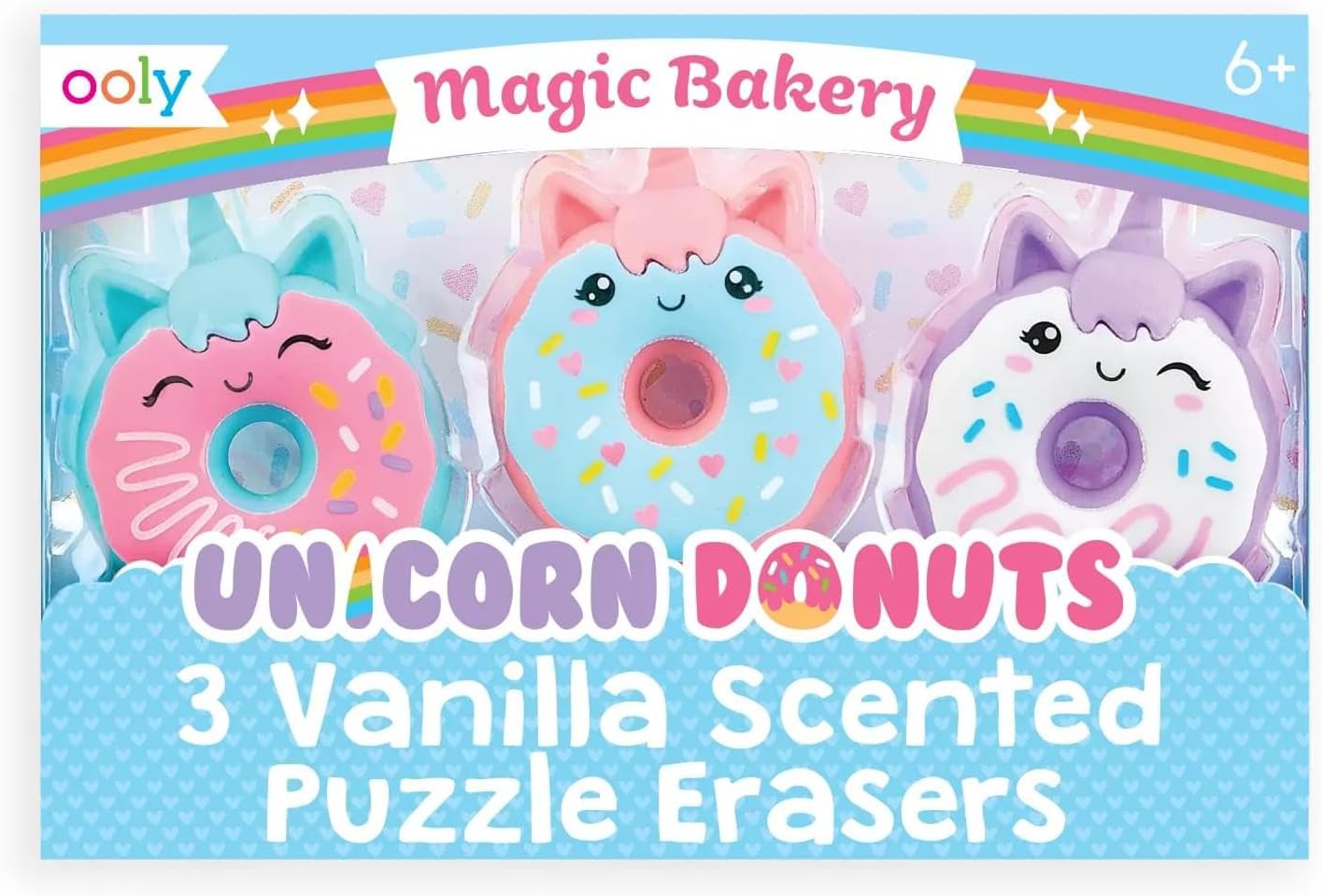 Ooly Magic Bakery Unicorn Donuts Scented Erasers Set Of 3