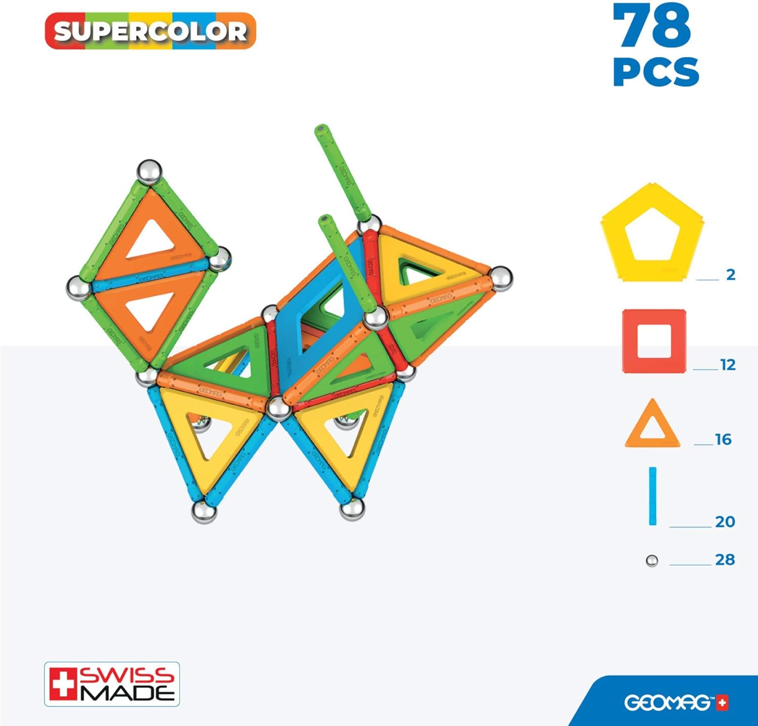Geomag Supercolor Panels Recycled  78 Pcs