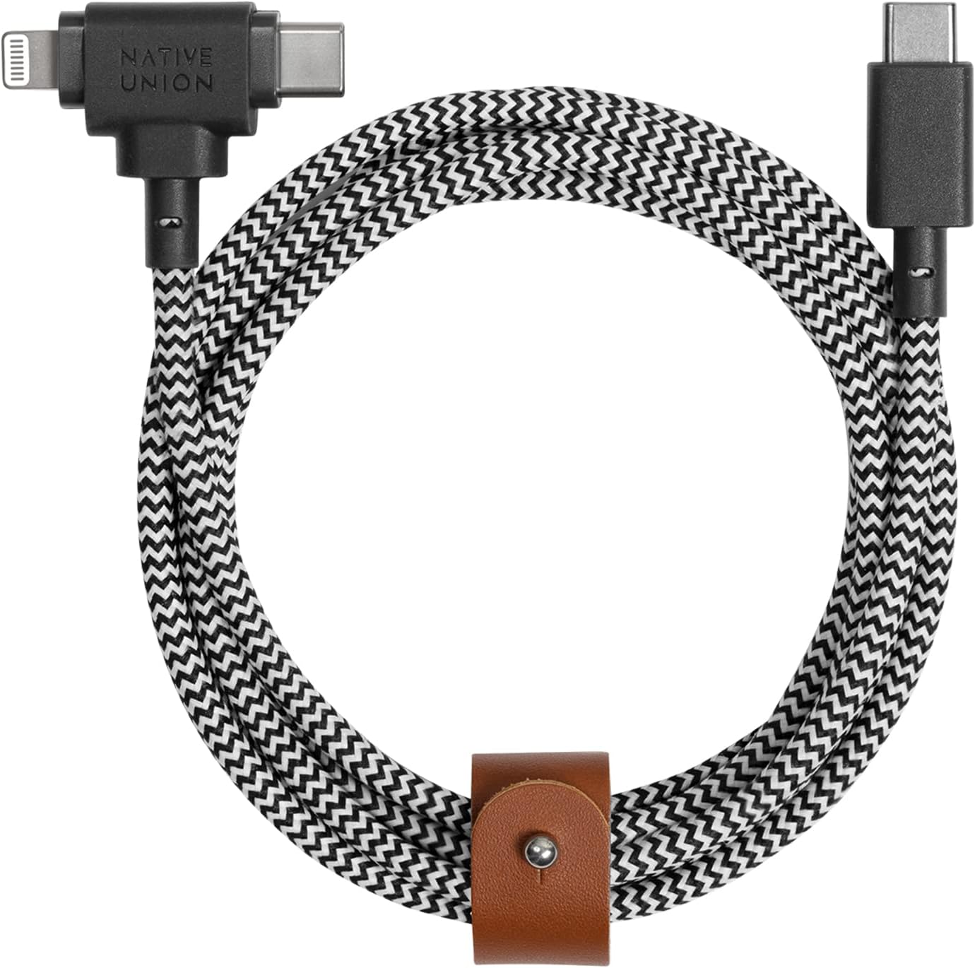 Native Union Belt 1.5M Cable Duo Usb C To C + Lightining Zebra