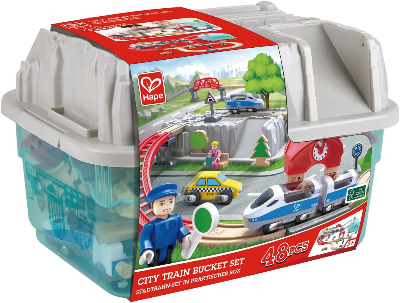 Hape - City Train Bucket Set