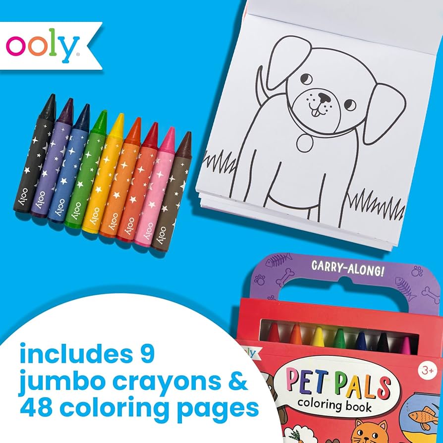 Ooly Carry Along Crayon & Coloring Book Kit Pet Pals