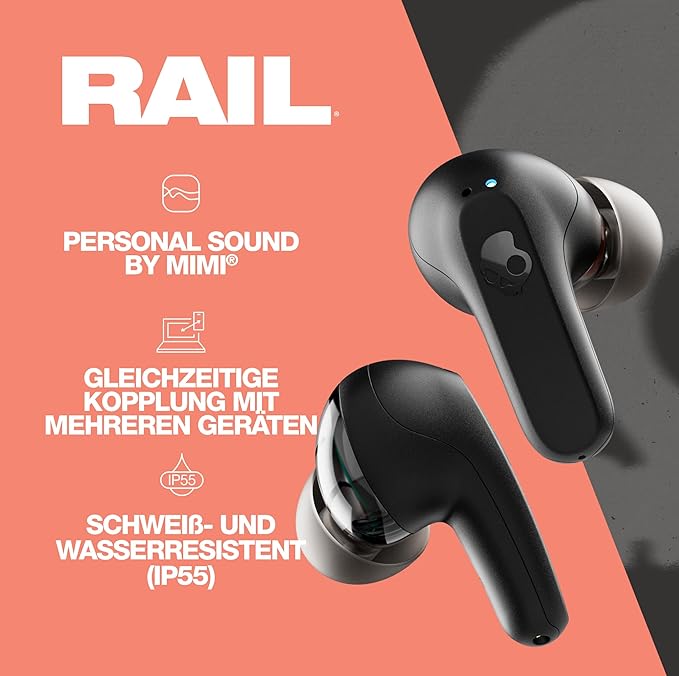 SKULLCANDY RAIL TRUE WIRELESS IN-EAR-TRUE BLACK