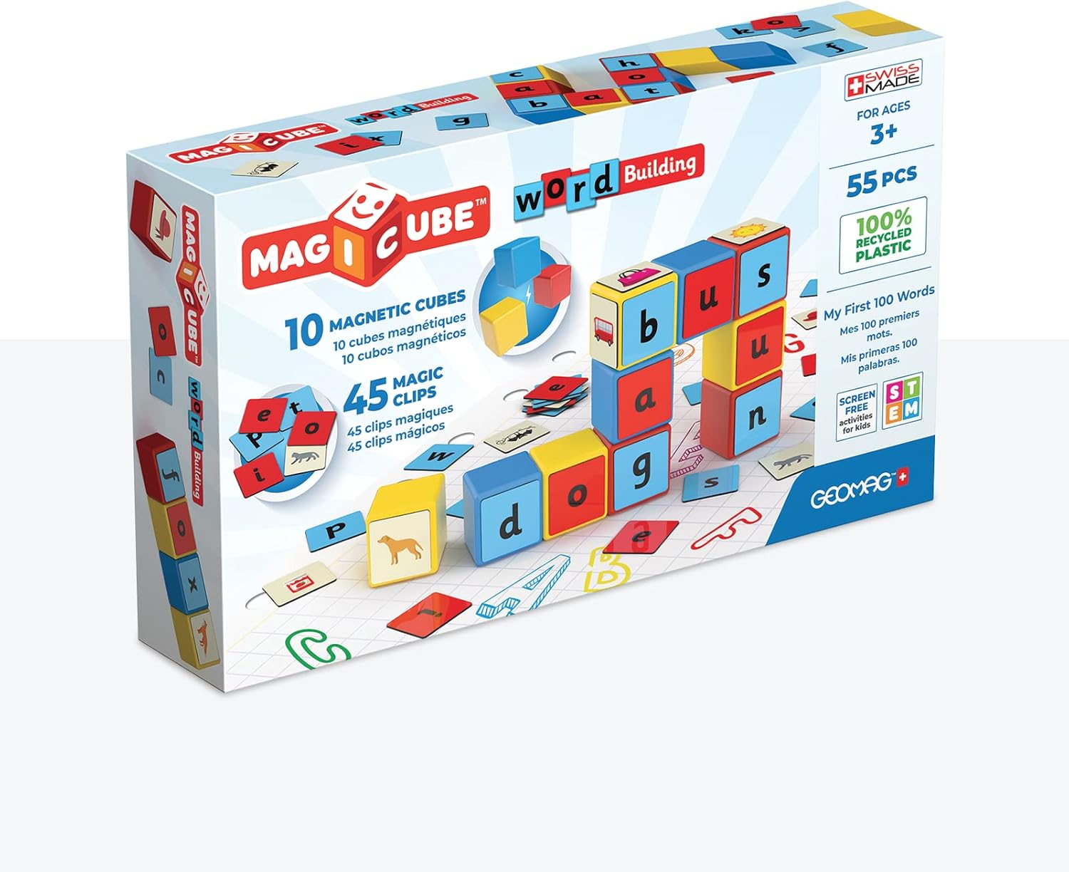Geomag Magicube Word Building Recycled Clips 79 Pcs