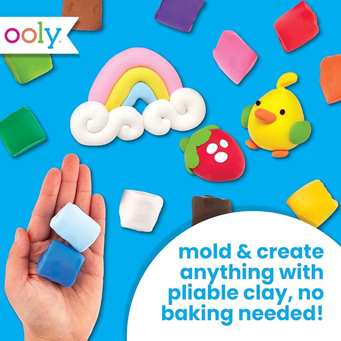 Ooly Creatibles D.I.Y. Air Dry Clay Kit Set Of 12 Colors + 3 Shaping Tools
