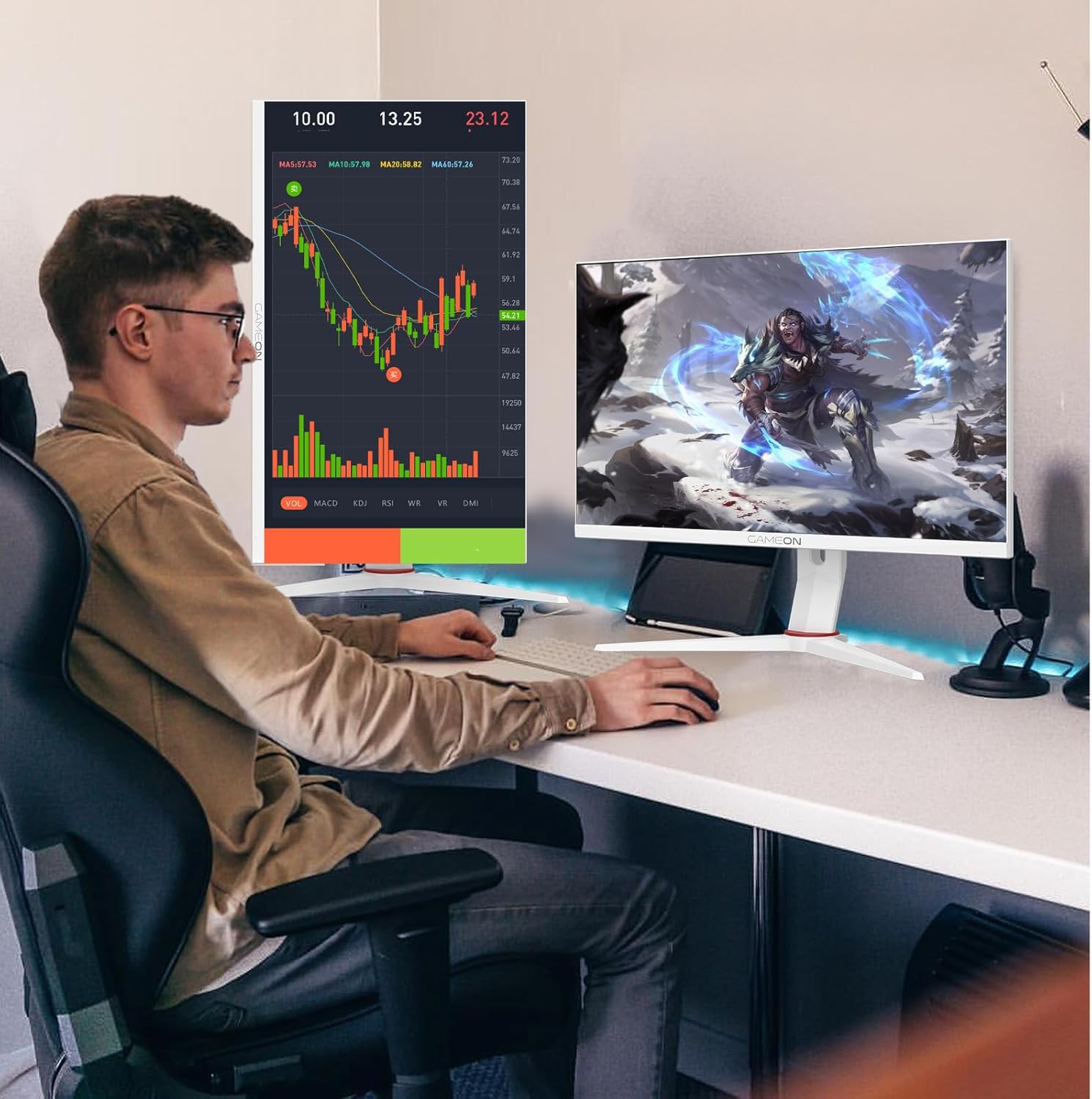 Gameon Artic Pro Series 24" Fhd, 180Hz, 0.5Ms - White