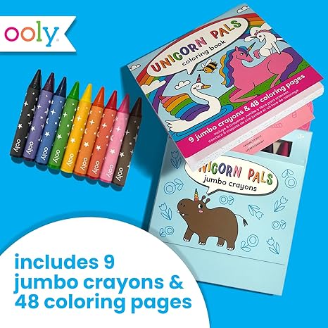 Ooly Carry Along Crayon & Coloring Book Kit Unicorn Pals Set