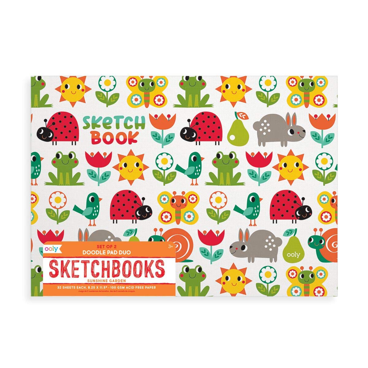 Ooly Doodle Pad Duo Sketchbooks: Sunshine Garden Set Of 2 (8.25" x 11,5")