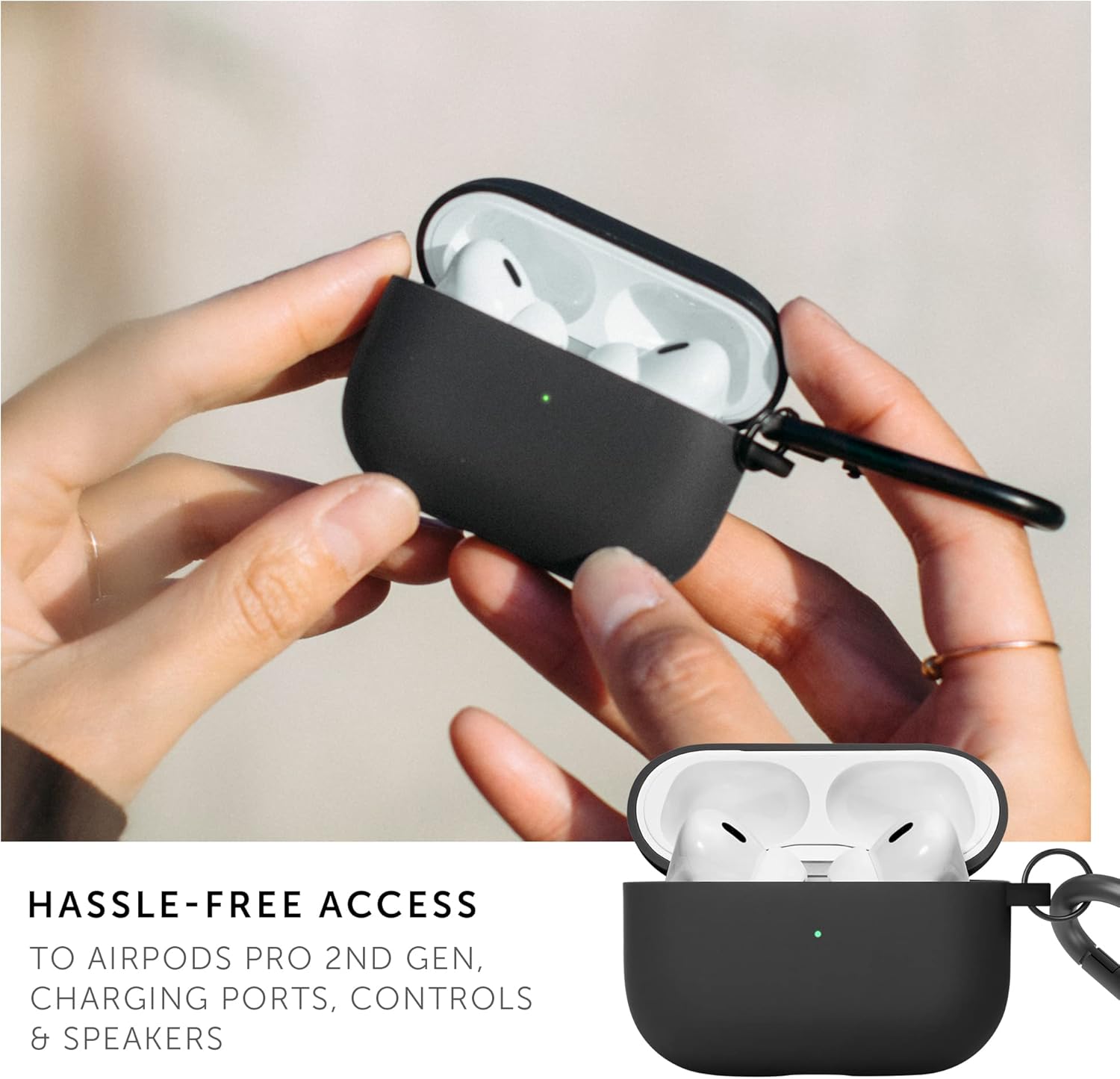 Native Union Roam Case For Airpods Pro Gen2 With Clip Black