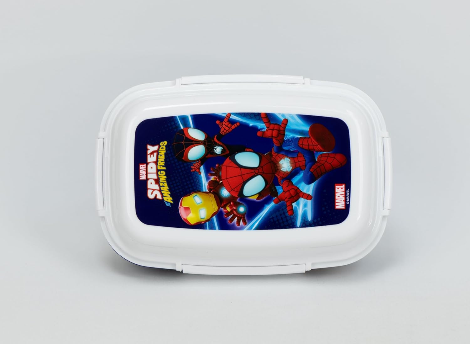 Marvel Spidey & Friends Lunch Box , 4 Clip Closures,4 Trays