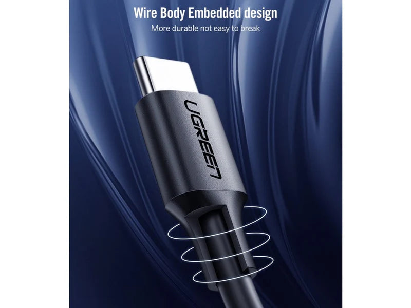 كابل شحن ونقل بيانات UGREEN (USB-C إلى USB-C) بطول 1 متر | أسود