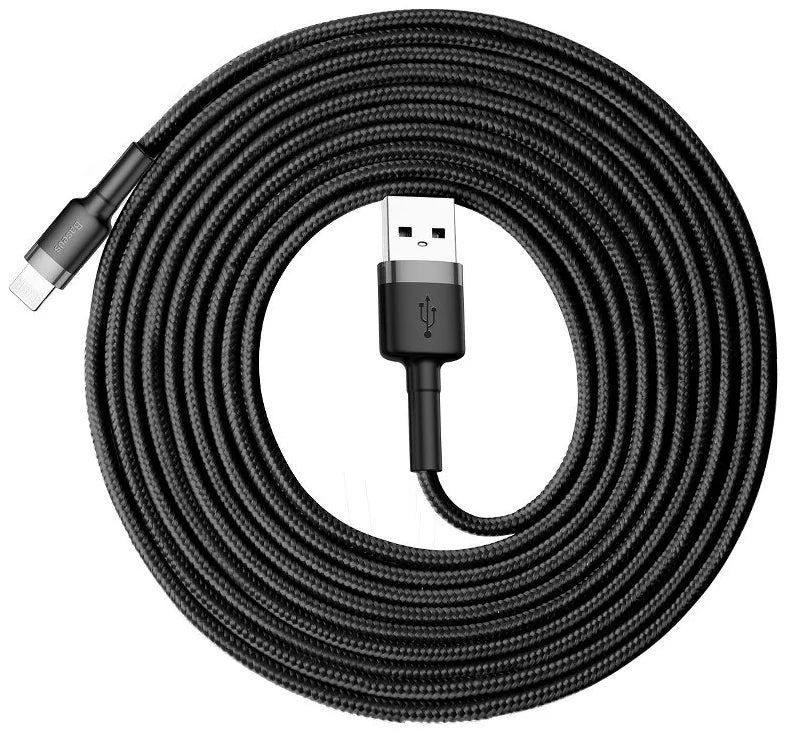 Baseus cafule Cable USB For iP 2A 3m Gray+Black