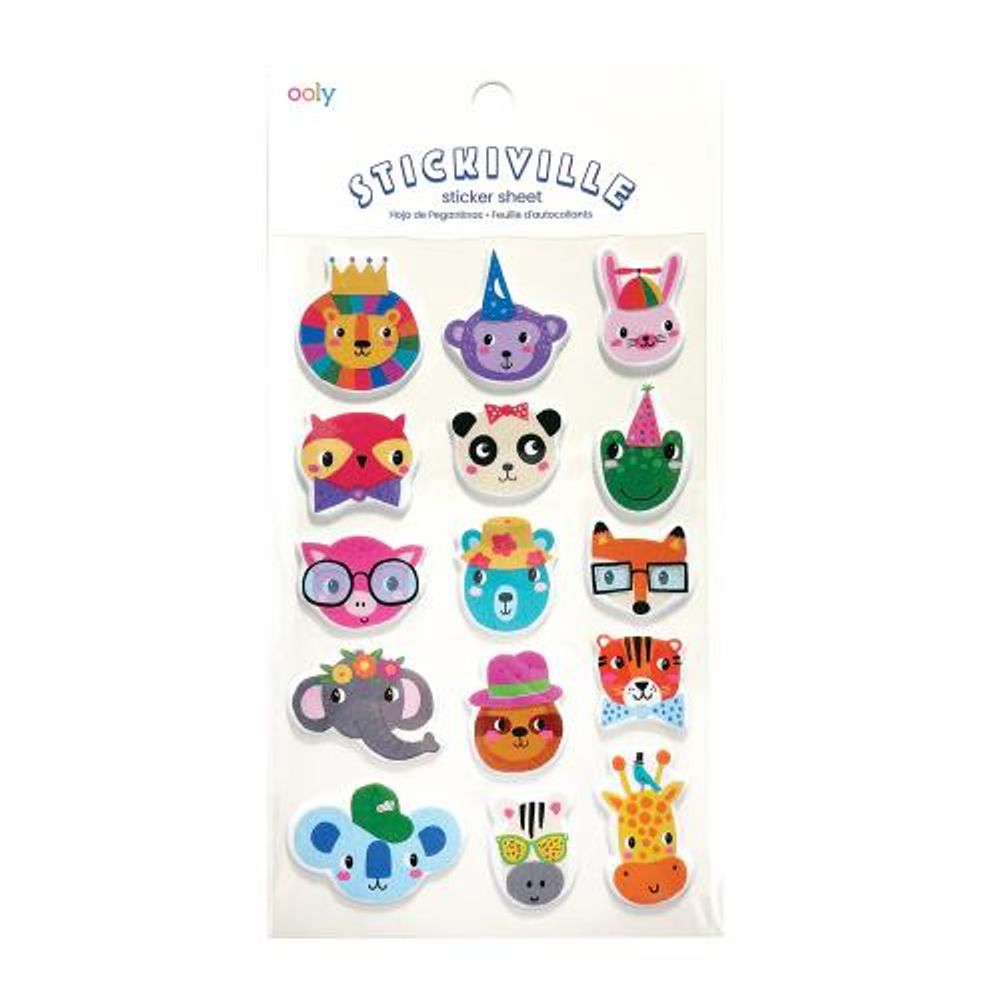 Ooly Stickiville Stickers: Party Animals Standard 1 Sheet