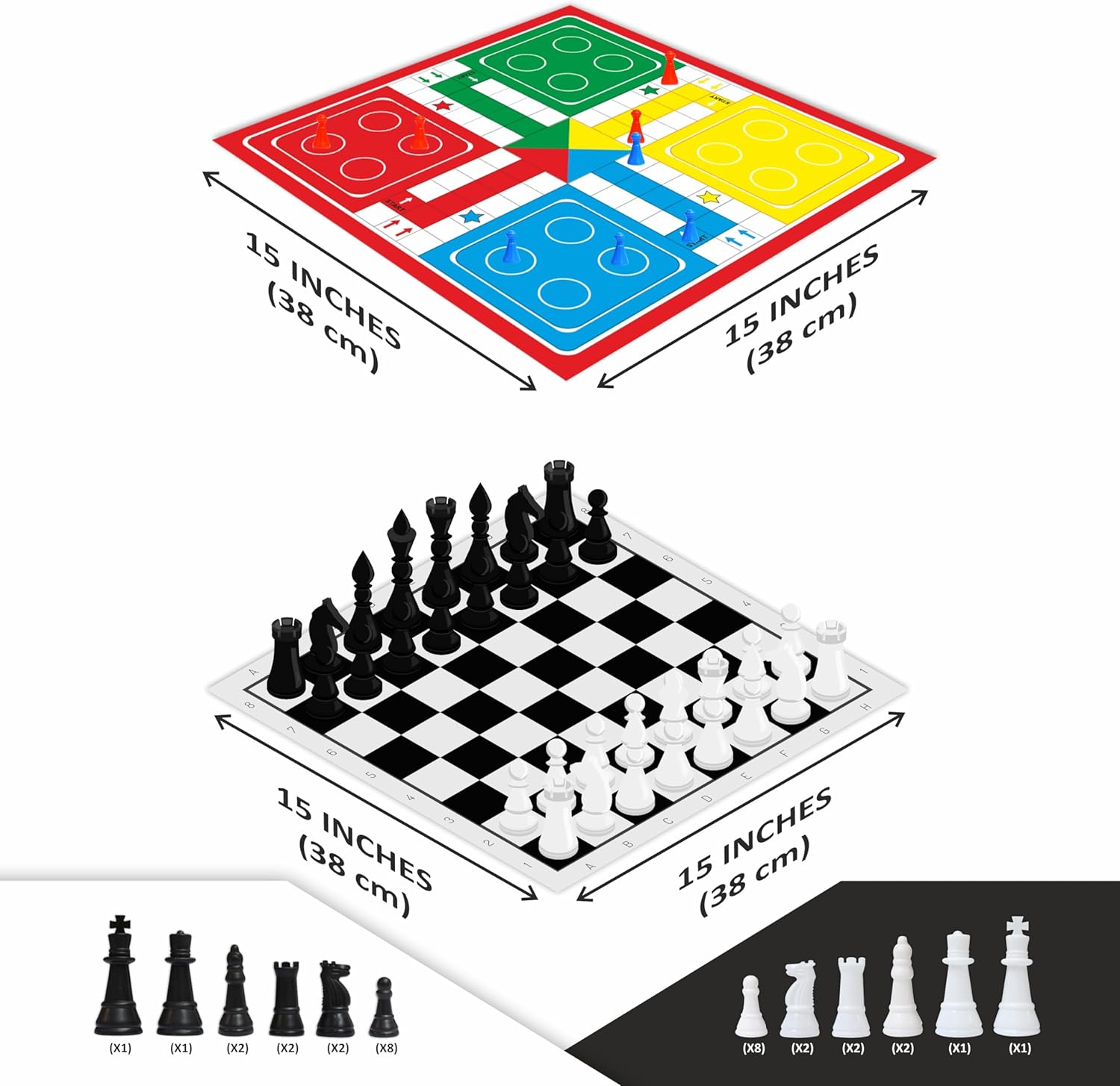 2 in 1 CHESS & LUDO 15"