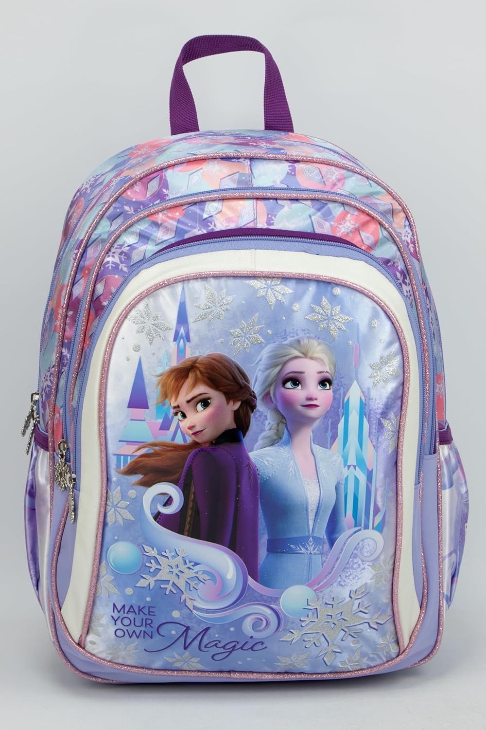 Frozen 16"  Backpack With 3 Compartments  & 2 Side Pockets