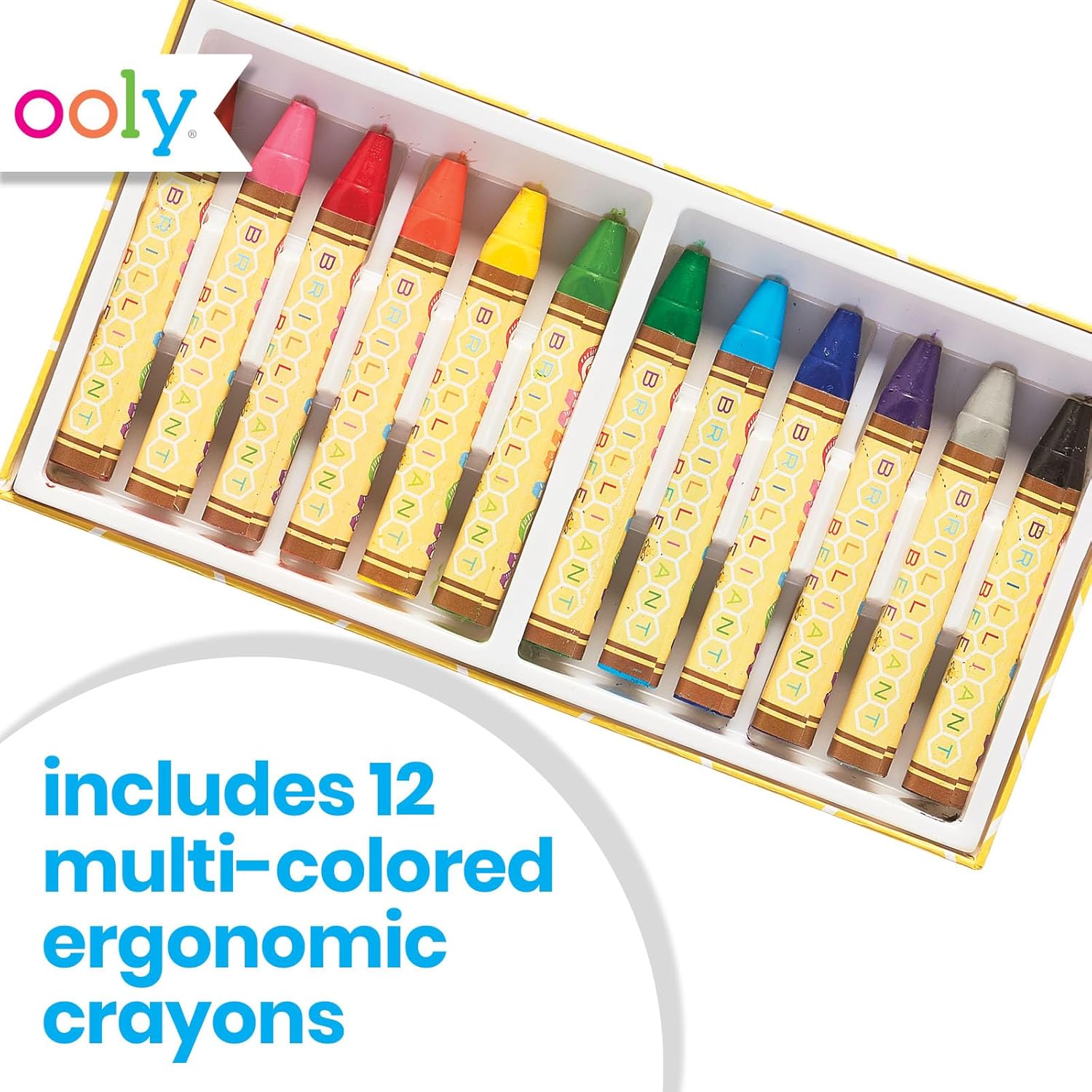 Ooly Brilliant Bee Crayons Set Of 12
