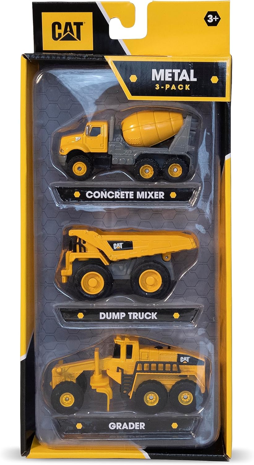 Caterpillar Funrise CAT Die Cast Metal 4 Inches 3 Pack Assortment