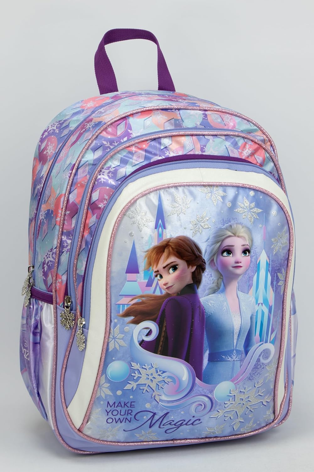 Frozen 16"  Backpack With 3 Compartments  & 2 Side Pockets