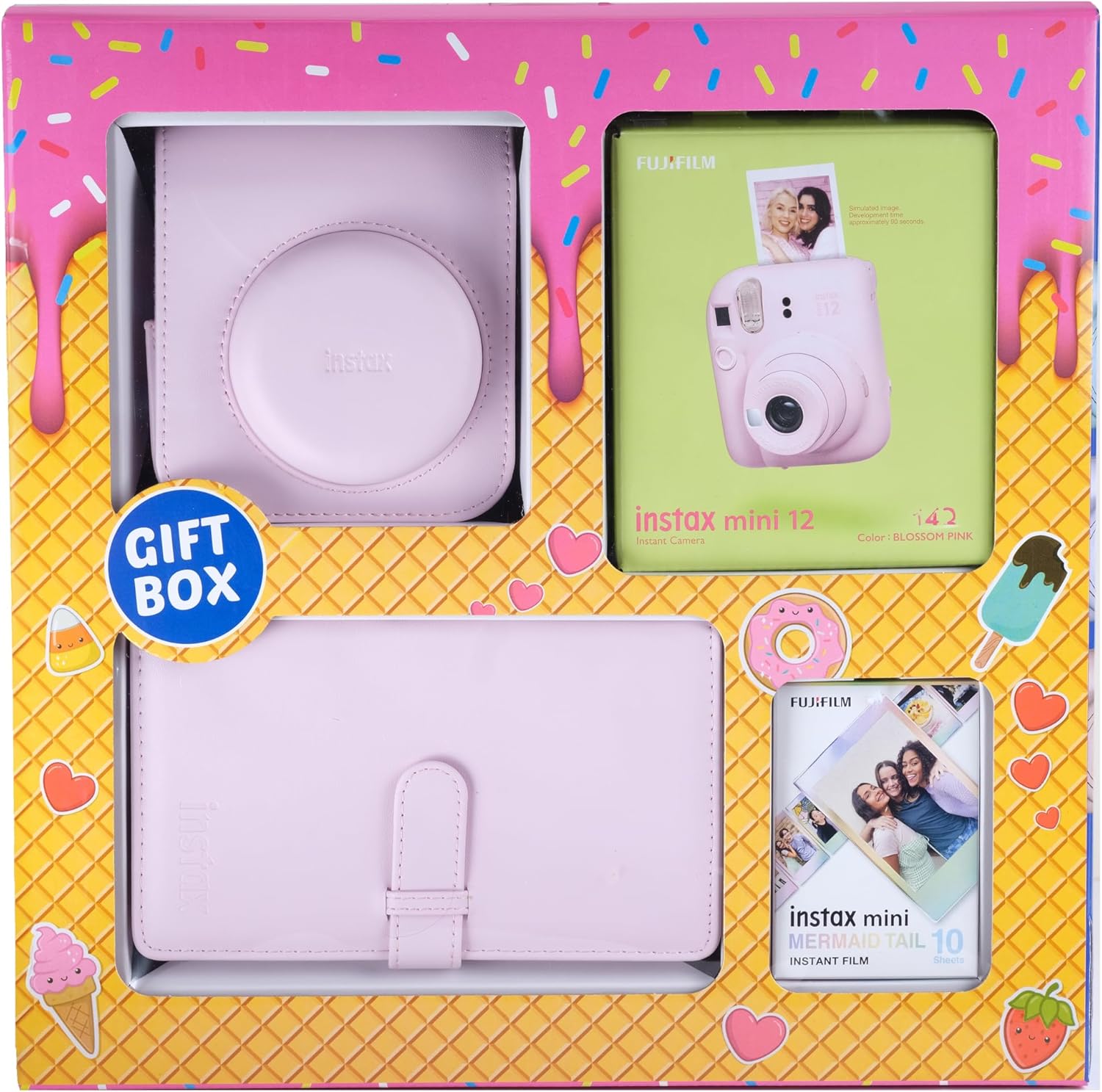 Instax Camera Mini 12 Gift Box (Blossom Pink)