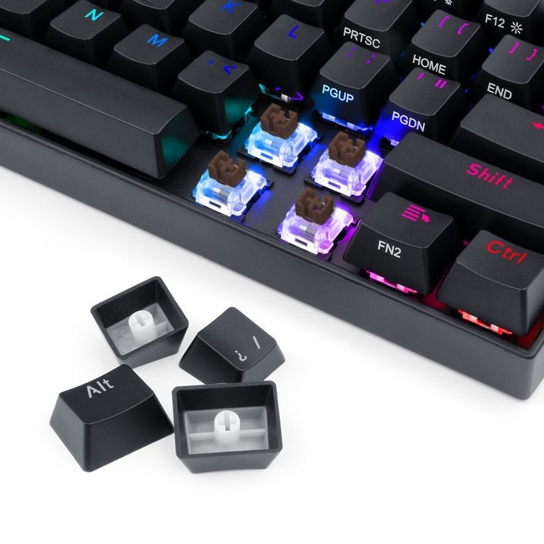Redragon K630RGB Gaming Mechanical Keyboard 61 Keys Compact Mechanical Keyboard, Pro Driver Support-Brown Switch