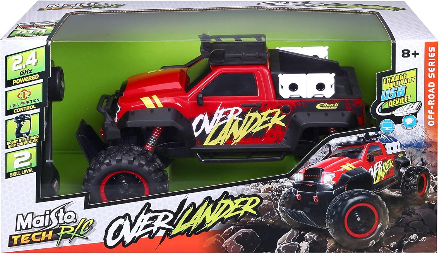 Maisto 1:10 Scale Off-Road Remote Control Overlander, Red