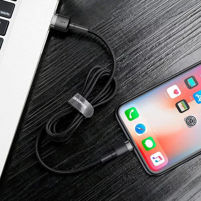 كابل باسياس كافول USB لـ iP 2A 3م رمادي + أسود