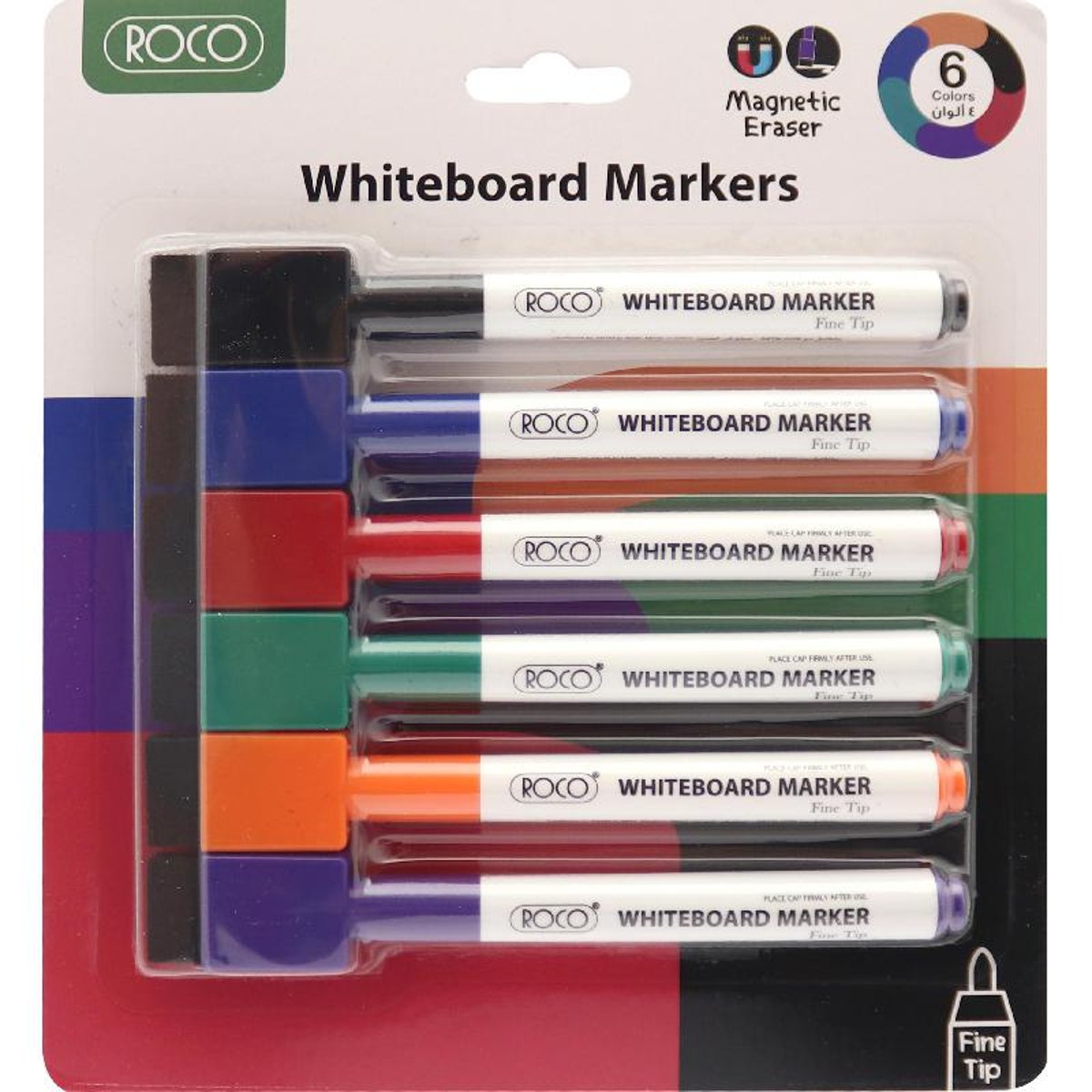 Roco Whiteboard Marker With Magnet Round Tip Assorted