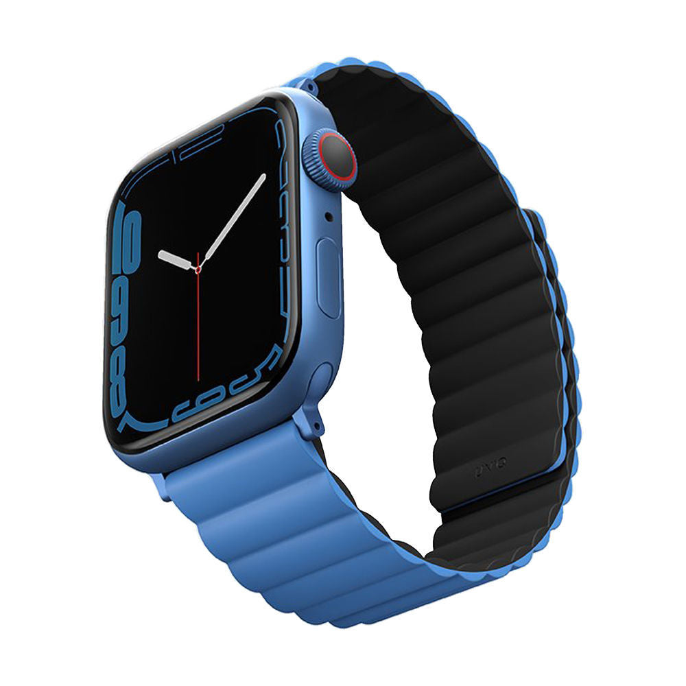 UNIQ REVIX REVERSIBLE MAGNETIC APPLE WATCH STRAP 45/44/42MM - CASPIAN BLUE/BLACK