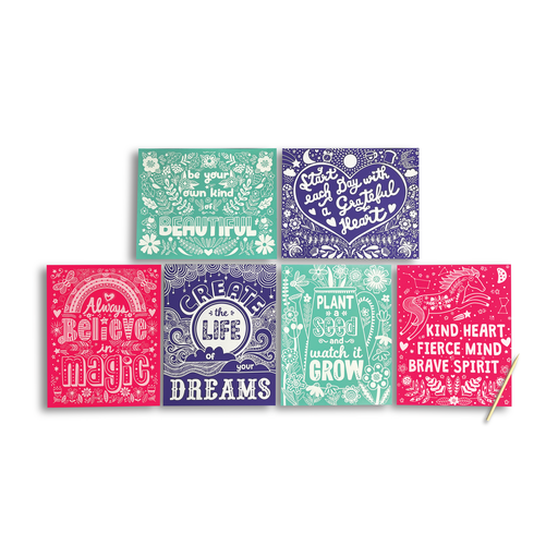 Ooly Scratch & Shine: Foil Scratch Art Kit Amazing Affirmations
