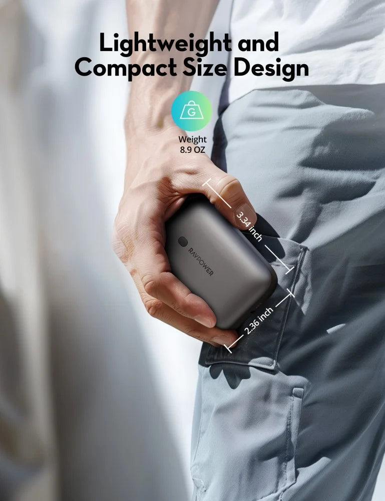 RAVPower PD20W 10000mAh Power Bank Build-in Type C Cable