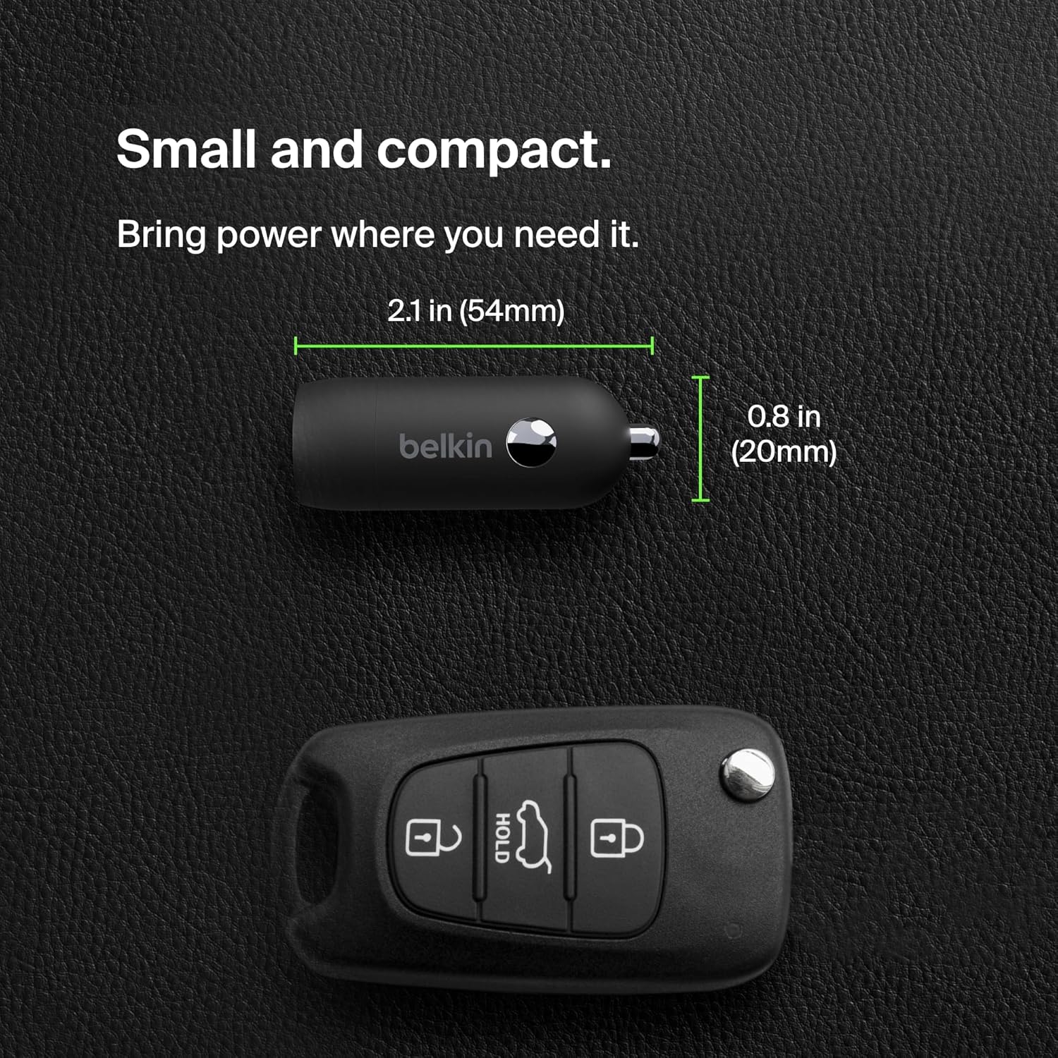 بيلكين - شاحن سيارة 30W USB-C إلى USB-C مع كابل 1م مرفق - أسود