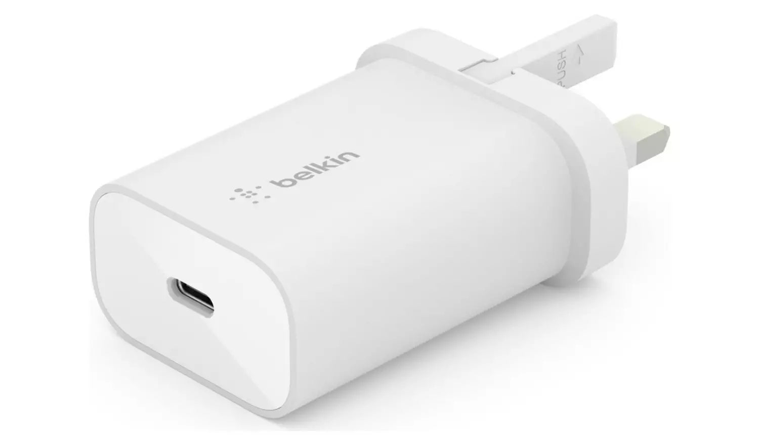 بيلكين - شاحن لاسلكي 25W USB-C مع كابل 31م USB-C مرفق - أبيض