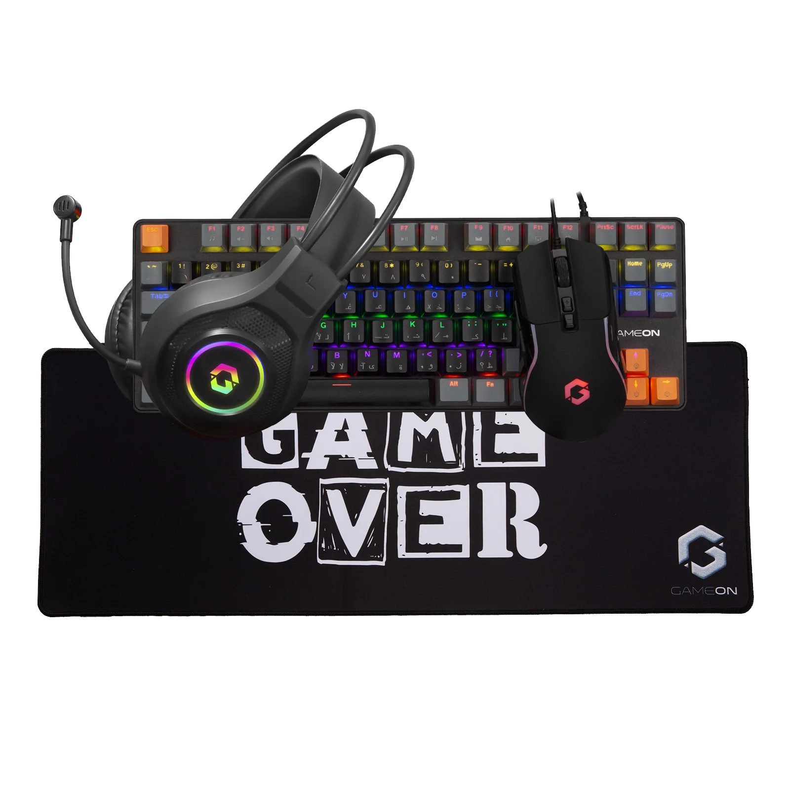 مجموعة الألعاب الكاملة GAMEON VIPER X (لوحة مفاتيح ميكانيكية، سماعة، ماوس، وماوس باد)