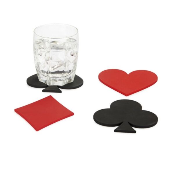 Balvi Coasters Dealer X4 Red/Black Plastic