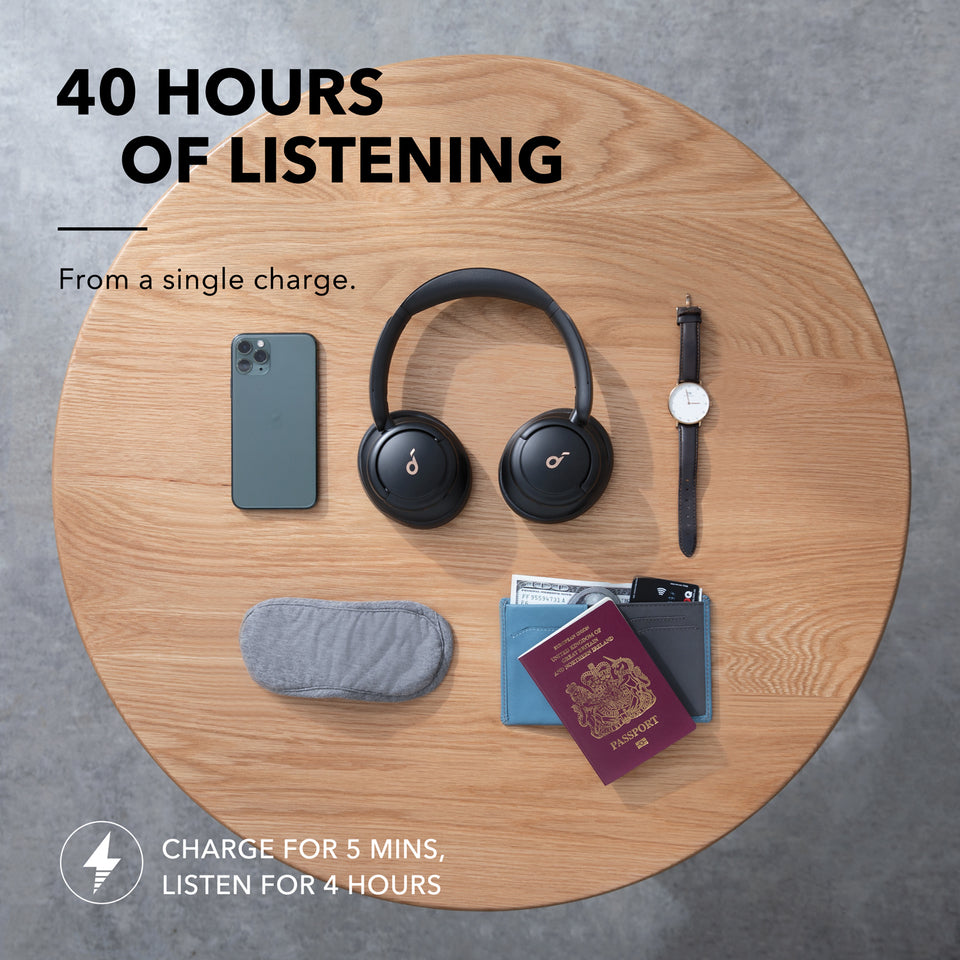 سماعات Soundcore OH Life Q30 40H مزودة بخاصية HANC - سوداء