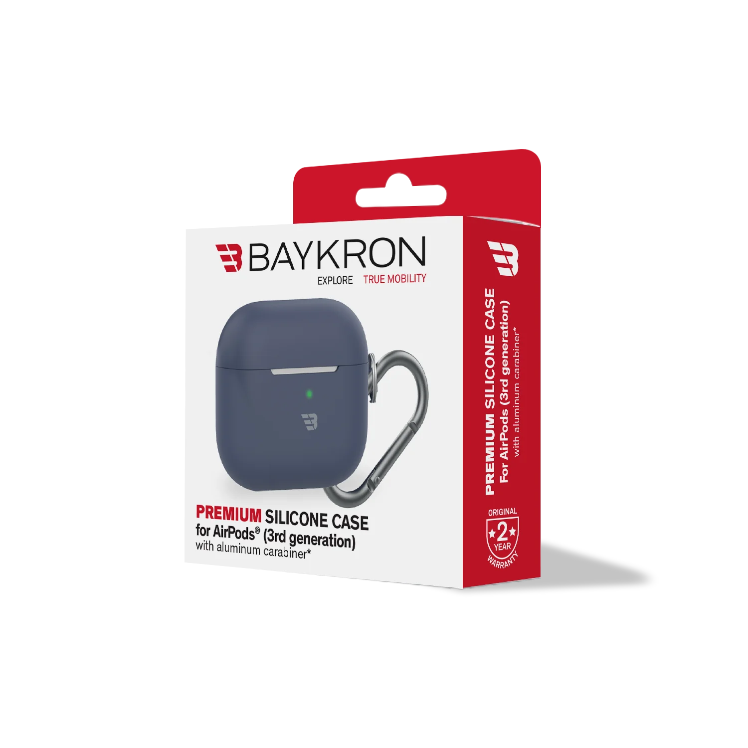 Baykron Airpod pro 3 Silicone W/Carabiner Midnight Blue