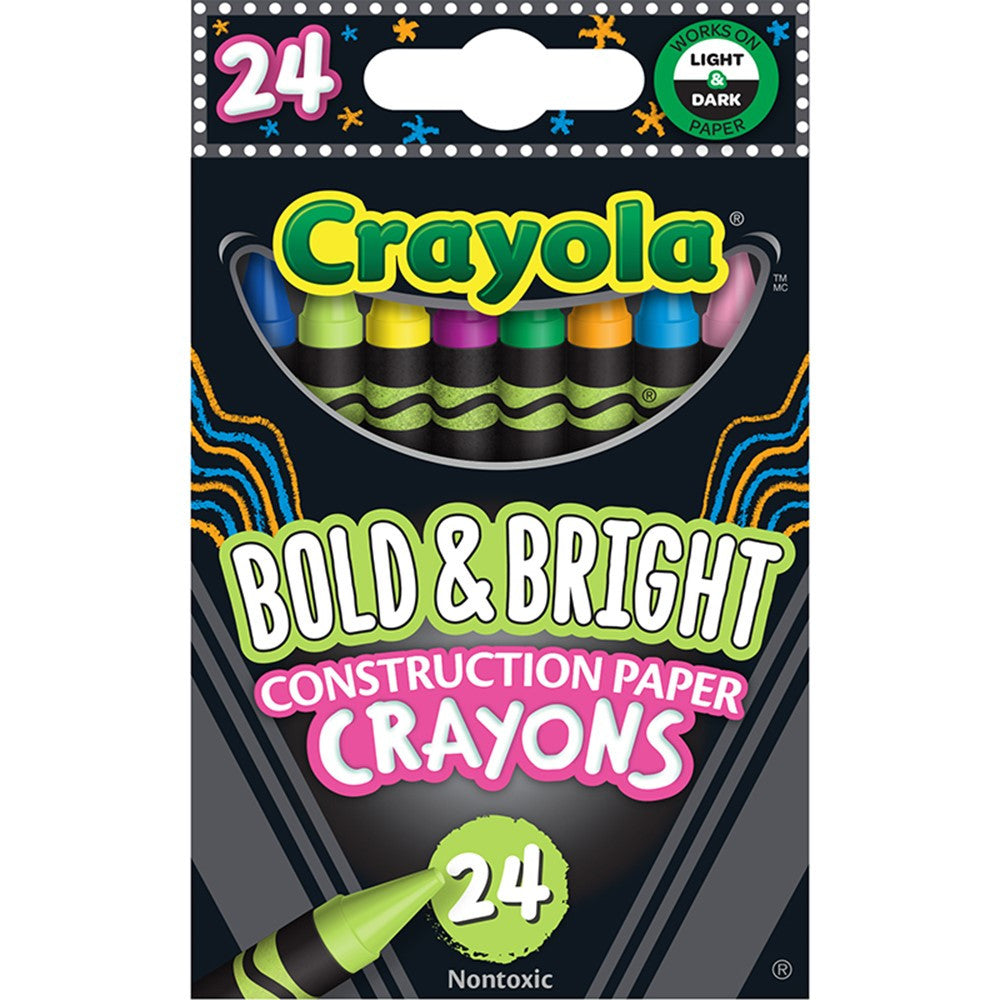 Crayola Bold & Bright Construction Paper Crayons 24 pcs