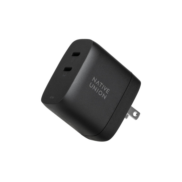 Native Union Fast Gan Charger Pd 67W Dual 2 X Usbc Black