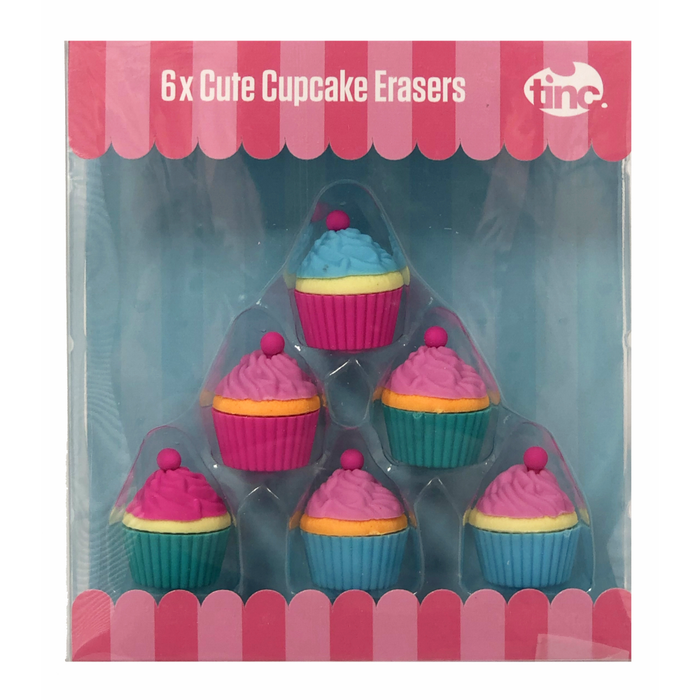 Tinc Set of 6 cupcake erasers