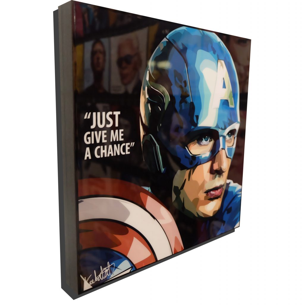 Captain America Pop Art Poster “Just give me a chance”