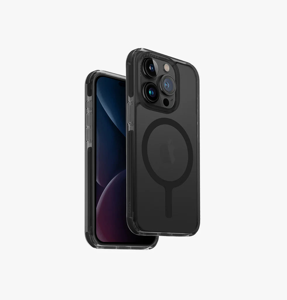 UNIQ HYBRID IPHONE PRO 2023 6.1 MAGCLICK CHARGING COMBAT AF - CARBON BLACK